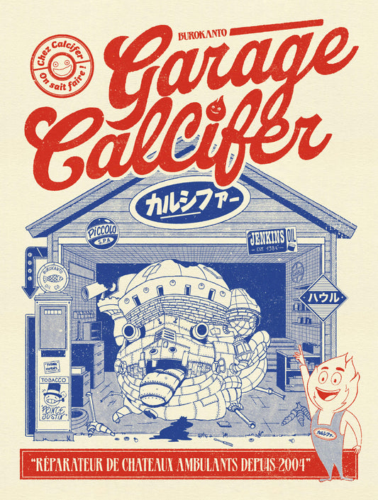 Affiche Garage Calcifer – poster Studio Ghibli 30x40 cm