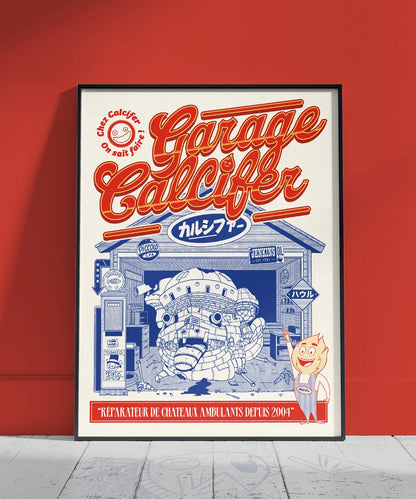 Affiche Garage Calcifer – poster Studio Ghibli 30x40 cm