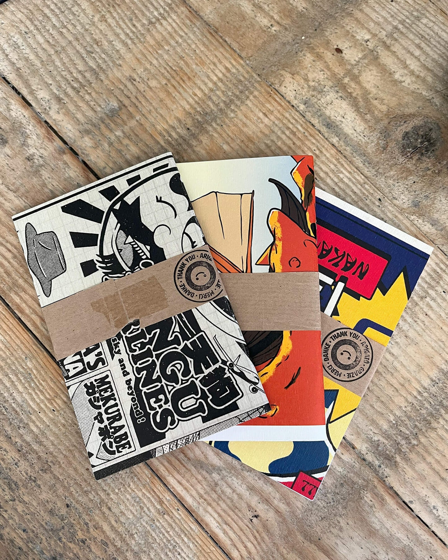 Carnets de notes upcyclés - lot de 3