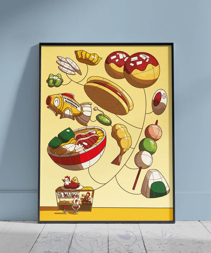 Affiche Ta-Ma-Go – œuf japonais mascotte drôle 30x40 cm