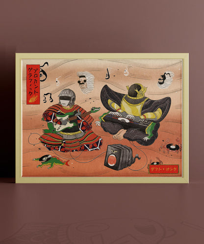 Affiche Ukiyo-E Punks – Daft Punk version samouraï ukiyo-e 30x40 cm

